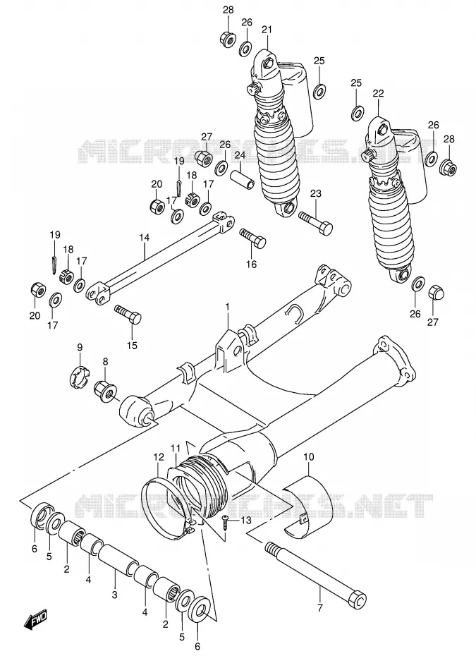 SWINGARM (VOIR NOTE) Suzuki MOTO 800 VX 1993  VX800P(E4)