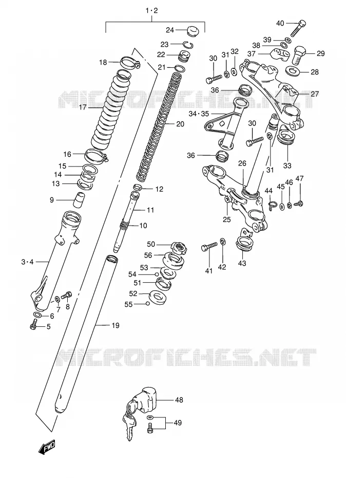 VOORVORK (MODELE L/N P9) Suzuki MOTO 125 TS-ER 1982  TS125ERZ(E1)