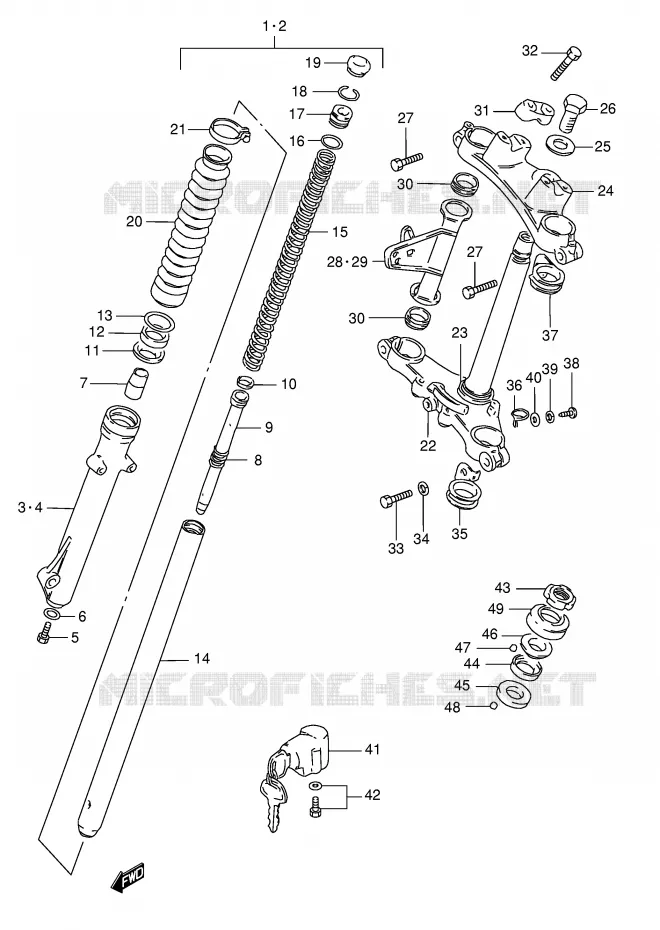 VOORVORK (MODELE R P31) Suzuki MOTO 125 TS-ER 1990  TS125ERL(E1)