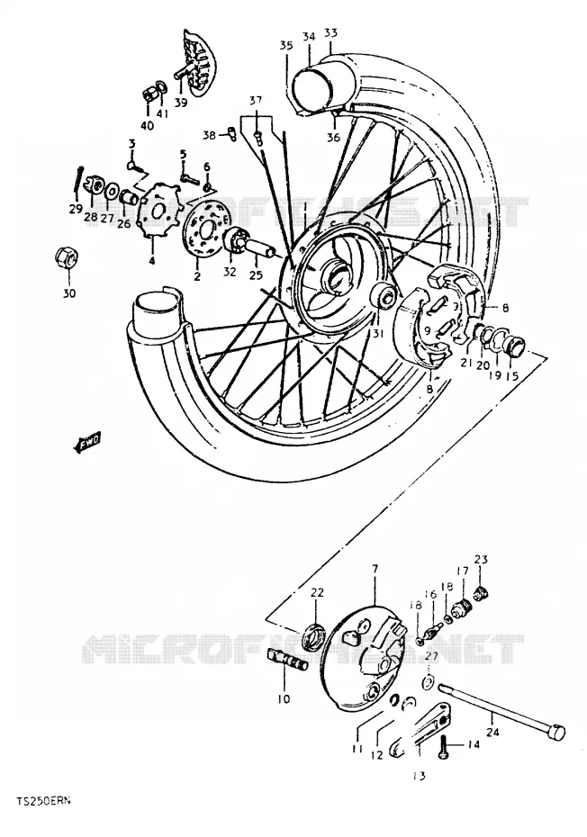 VOORWIEL Suzuki MOTO 250 TS-ER 1992  TS250ERN
