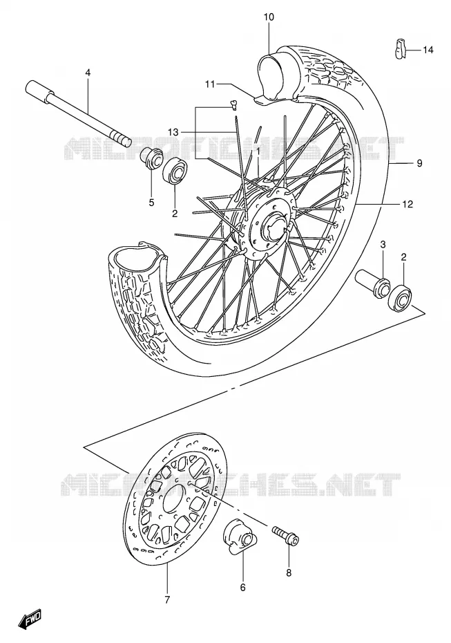 VOORWIEL Suzuki MOTO 250 TU 2000  TU250XY(E2)