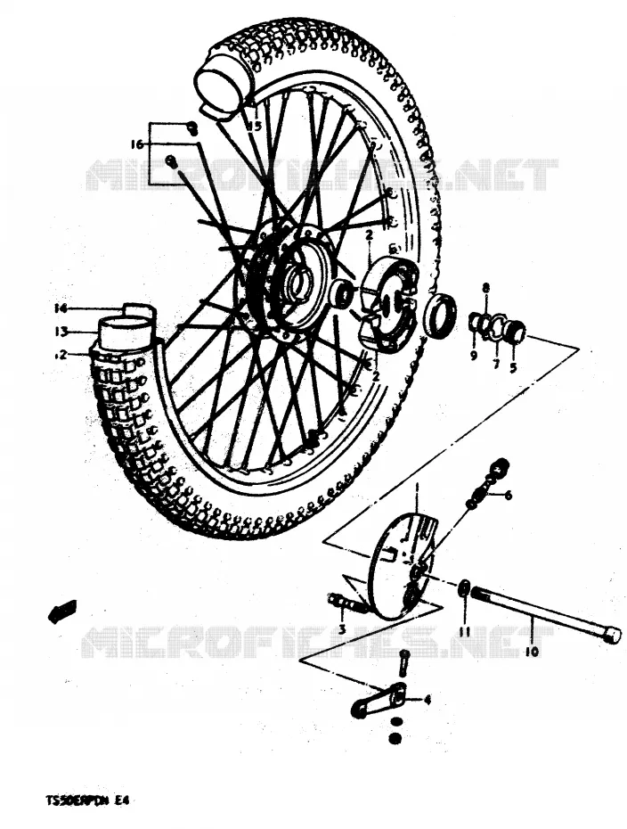 VOORWIEL Suzuki MOTO 50 TS-ER 1979  TS50ERPDN(N)