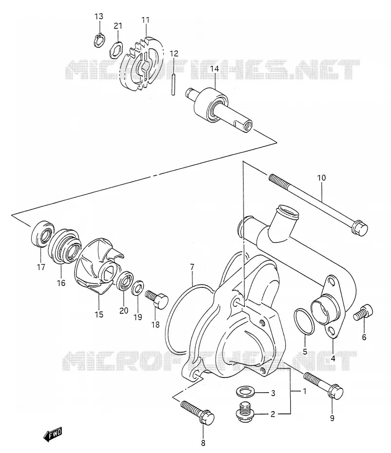 WATERPOMP Suzuki MOTO 200 TS-R 1991  TS200RM(E28)