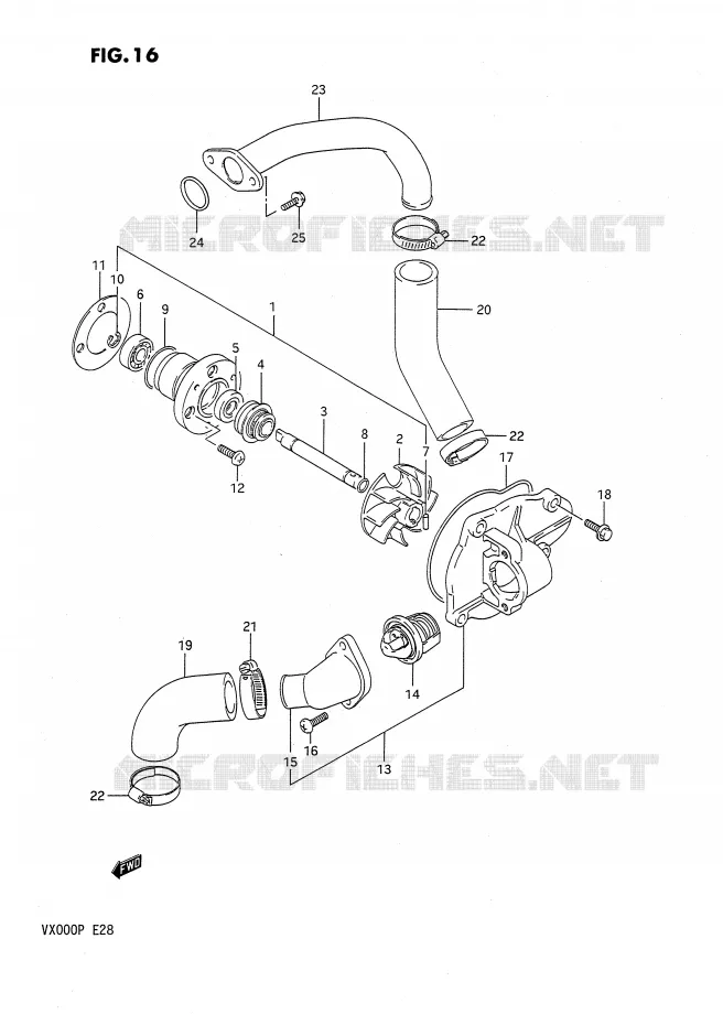 WATERPOMP Suzuki MOTO 800 VX 1993  VX800P(E28)