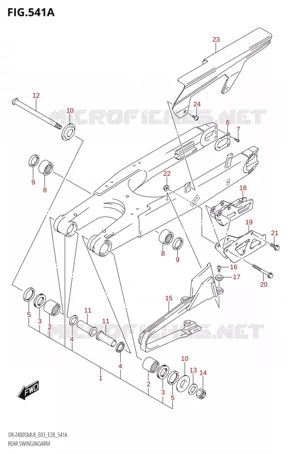 SWINGARM Suzuki MOTO 400 DR-Z 2018  DR-Z400SM 2018 L8 (E28)