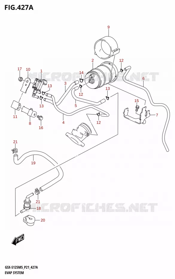 FUEL EVAP SYSTEM Suzuki MOTO 125 GSX-S 2025  GSX-S125RL / GSX-S125RLX M5 (P21)