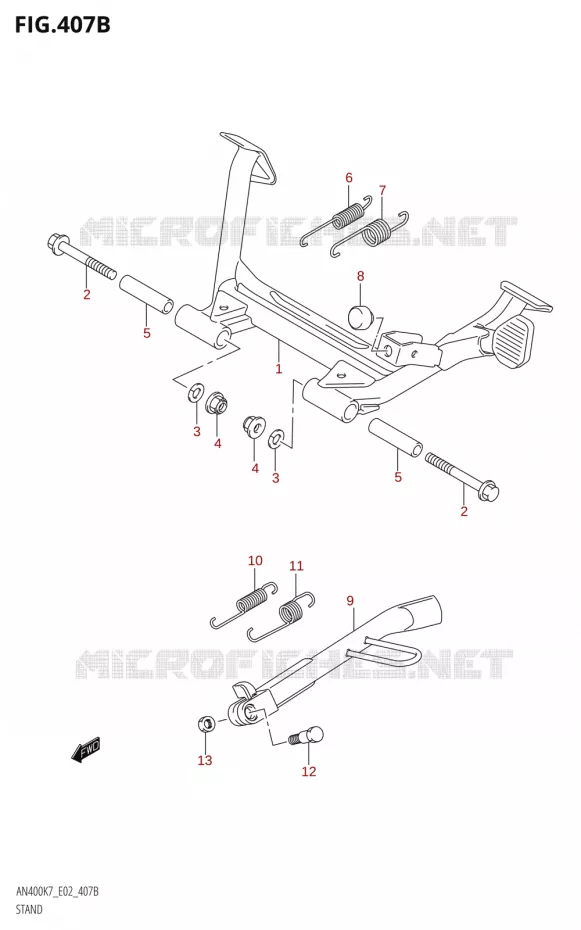 STAND (K9,L0) Suzuki SCOOTER 400 BURGMAN 2007  AN400K7(E2)