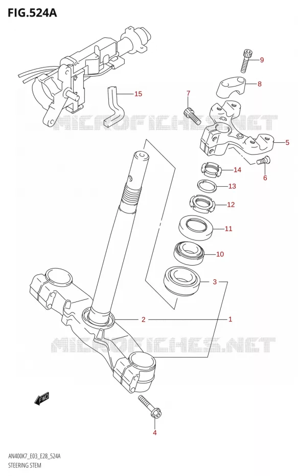 STUURKOLOM Suzuki SCOOTER 400 BURGMAN 2007  AN400 K7 (E03,E28,E33)
