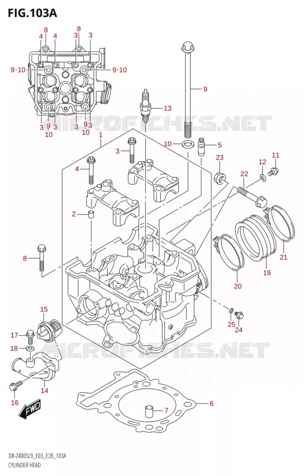 CILINDERKOP Suzuki MOTO 400 DR-Z 2019  DR-Z400S L9 (E28)