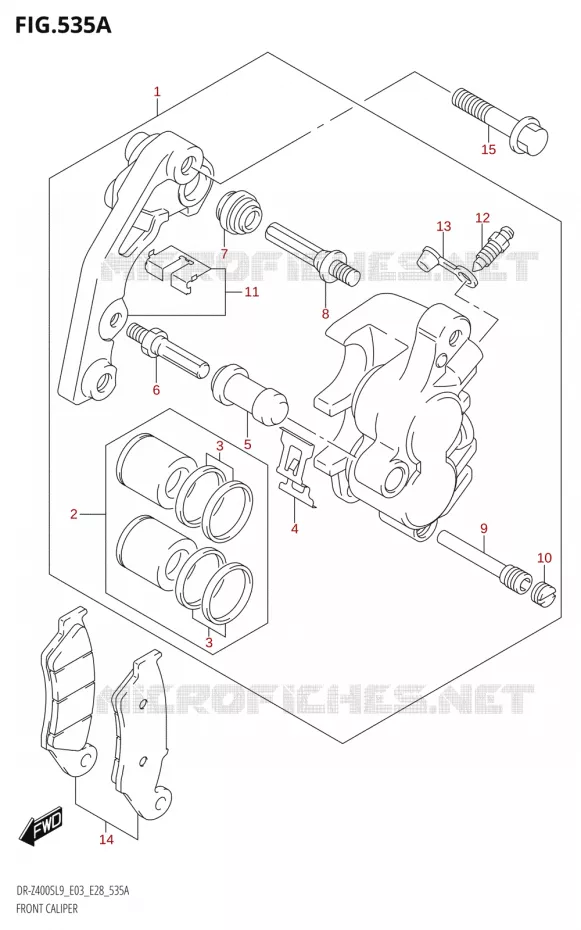 FRONT CALIPER Suzuki MOTO 400 DR-Z 2019  DR-Z400S L9 (E28)