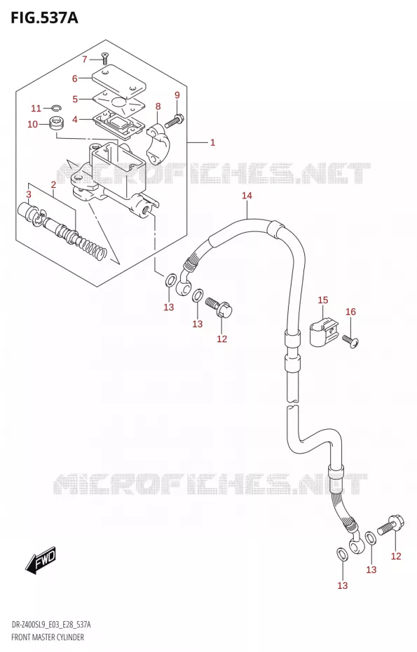 FRONT HOOFDREMCILINDER Suzuki MOTO 400 DR-Z 2019  DR-Z400S L9 (E28)