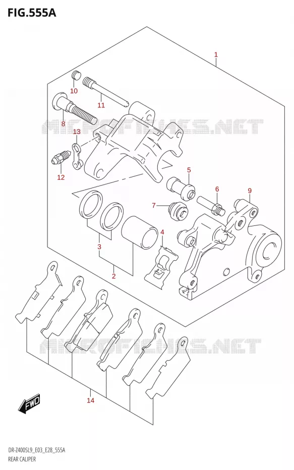 REAR CALIPER Suzuki MOTO 400 DR-Z 2019  DR-Z400S L9 (E28)