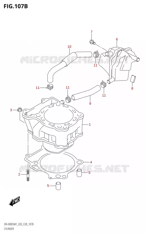 CILINDER Suzuki MOTO 400 DR-Z 2021  DR-Z400S 2021 M1 (E28)