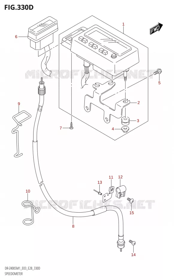 SNELHEIDSMETER (DR-Z400SM:E03,E33) Suzuki MOTO 400 DR-Z 2021  DR-Z400S 2021 M1 (E28)