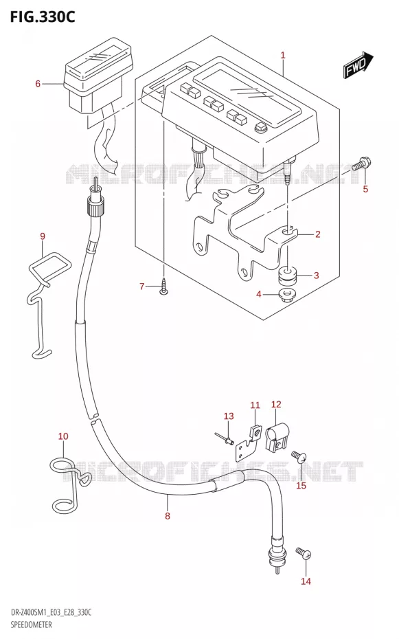 SNELHEIDSMETER (DR-Z400SM:E28) Suzuki MOTO 400 DR-Z 2021  DR-Z400S 2021 M1 (E28)