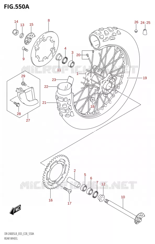 ACHTERWIEL Suzuki MOTO 400 DR-Z 2018  DR-Z400S 2018 L8 (E28)