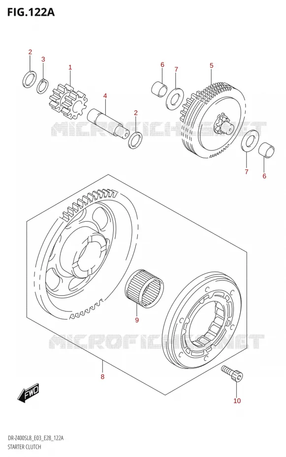 STARTMOTOR KOPPELINGS Suzuki MOTO 400 DR-Z 2018  DR-Z400S 2018 L8 (E28)