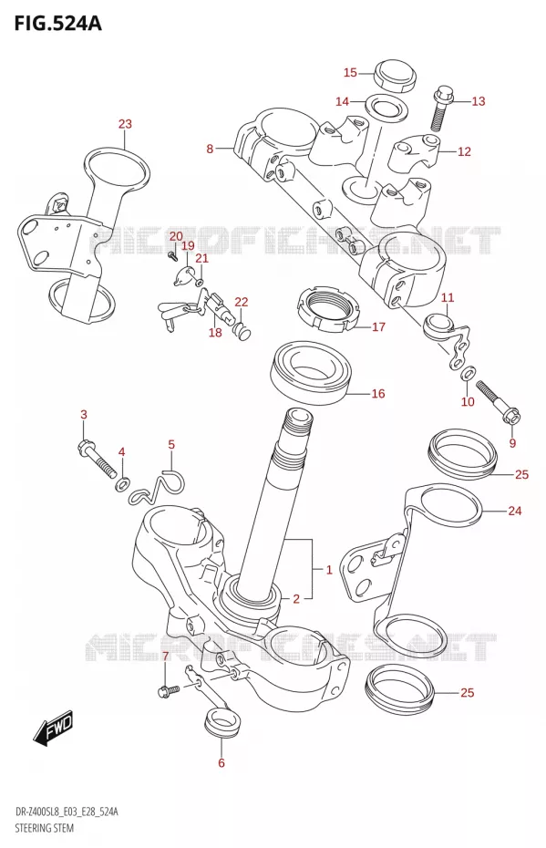 STUURKOLOM Suzuki MOTO 400 DR-Z 2018  DR-Z400S 2018 L8 (E28)
