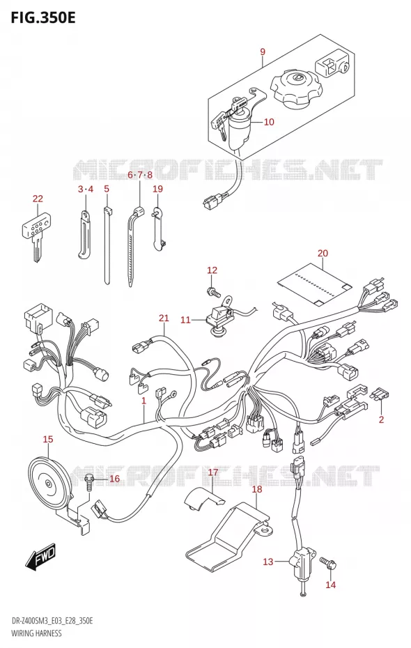 BEDRADING (DR-Z400SM:M3:E28) Suzuki MOTO 400 DR-Z 2023  DR-Z400SM3 E28 2023 M3