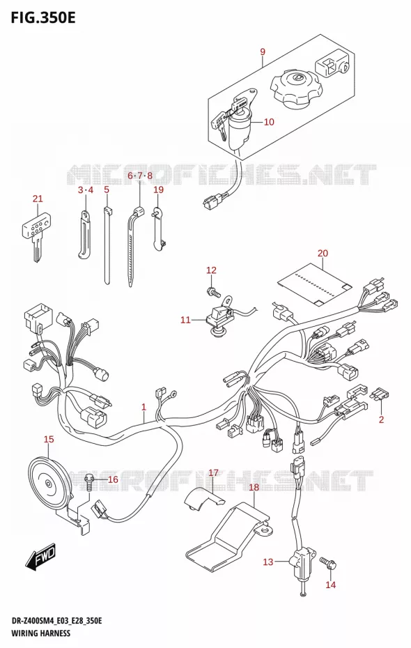 BEDRADING (DR-Z400SM:E33) Suzuki MOTO 400 DR-Z 2024  DR-Z400S 2024 M4