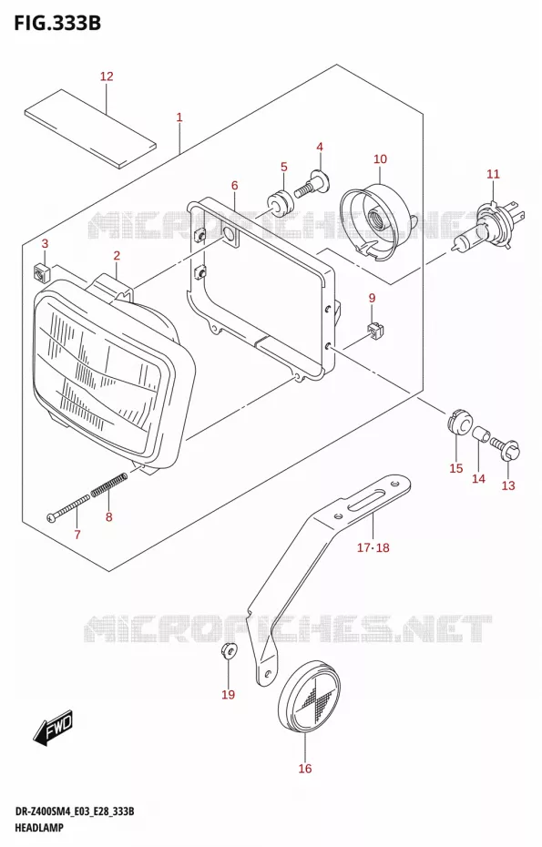 KOPLAMP (DR-Z400SM) Suzuki MOTO 400 DR-Z 2024  DR-Z400S 2024 M4