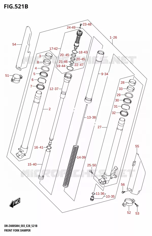 VOORVORK (DR-Z400SM) Suzuki MOTO 400 DR-Z 2024  DR-Z400S 2024 M4