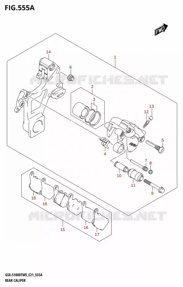 REAR CALIPER Suzuki MOTO 1000 GSX-S 2025  GSX-S1000TRQM5 E21 2025 M5 (E21)