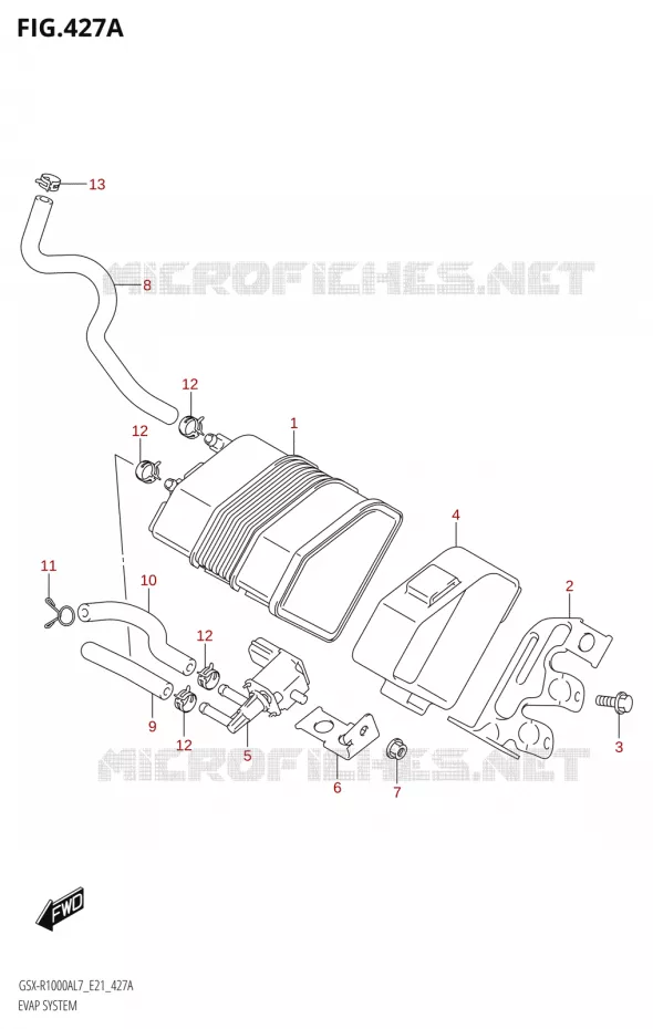 FUEL EVAP SYSTEM Suzuki MOTO 1000 GSX-R 2017  GSX-R1000AL7 E21
