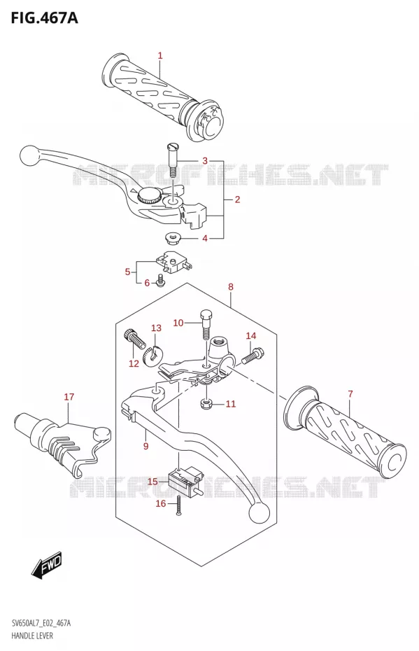 HEFBOMEN - HANDGRIPS Suzuki MOTO 650 SV 2017  SV650A L7 (E19)