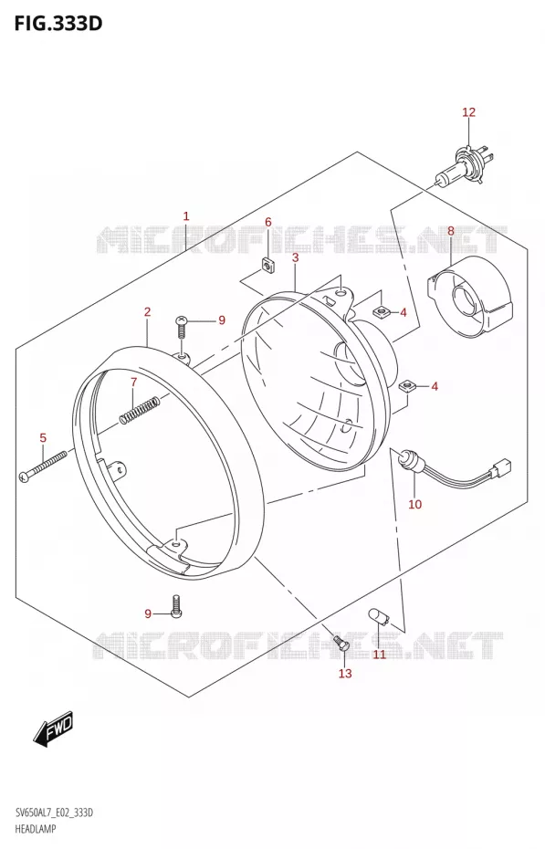 KOPLAMP (SV650UA:L7:E19) Suzuki MOTO 650 SV 2017  SV650A L7 (E19)
