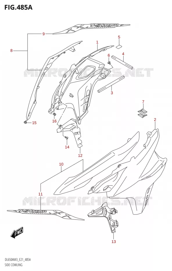 SIDE KUIP (DL650A:M3:E21) Suzuki MOTO 650 V-STROM 2023  DL650AM3