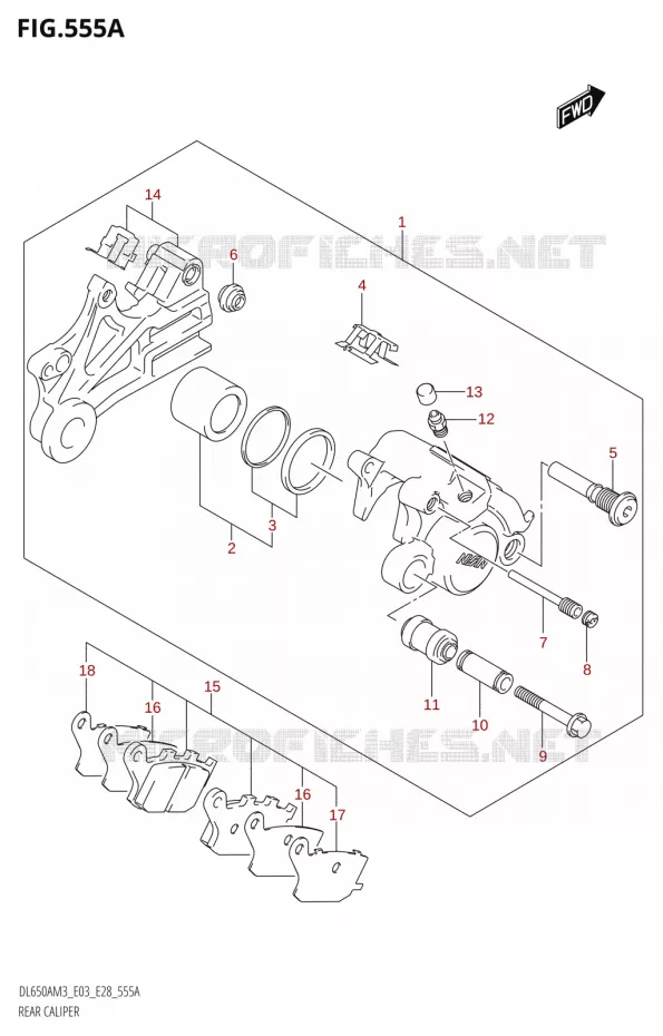 REAR CALIPER Suzuki MOTO 650 V-STROM 2023  DL650AM3