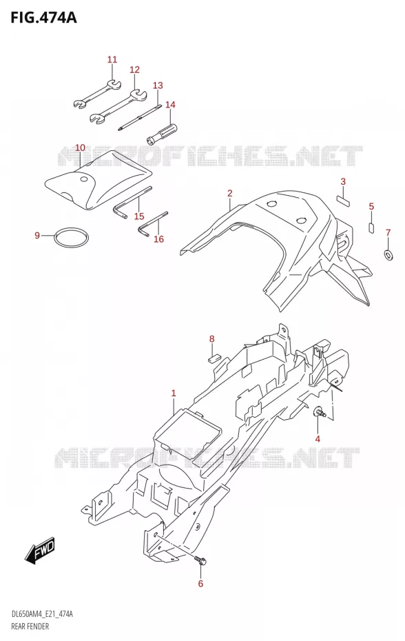 ACHTERSPATBORD Suzuki MOTO 650 V-STROM 2024  DL650AM4