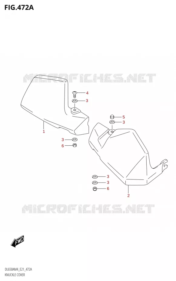 KNUCKLE COVERS (DL650XA:M4:E21) Suzuki MOTO 650 V-STROM 2024  DL650AM4