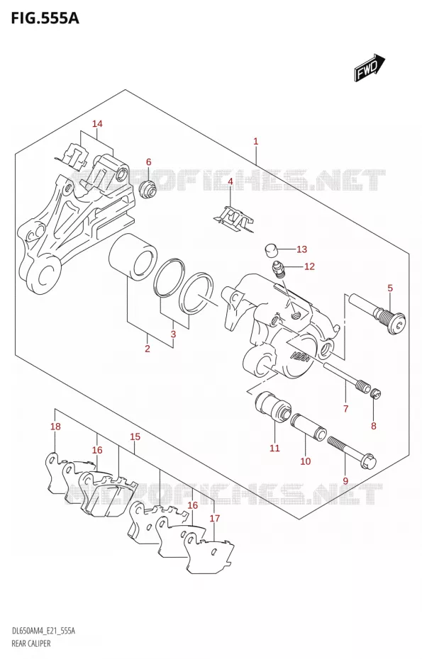 REAR CALIPER Suzuki MOTO 650 V-STROM 2024  DL650AM4