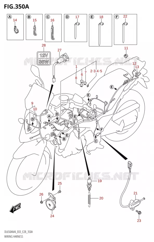 BEDRADING (DL650A:M4:E03) Suzuki MOTO 650 V-STROM 2024  DL650AM4