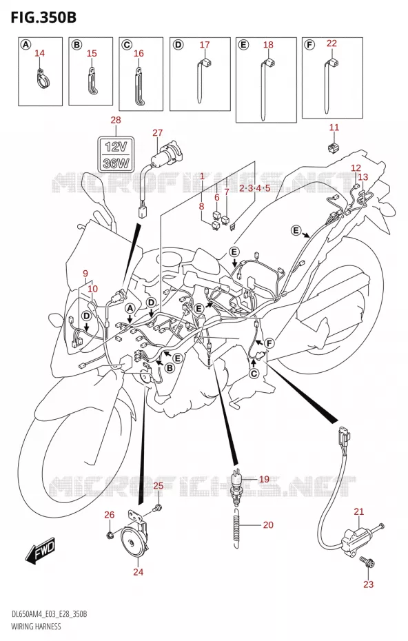 BEDRADING (DL650A:M4:E28) Suzuki MOTO 650 V-STROM 2024  DL650AM4