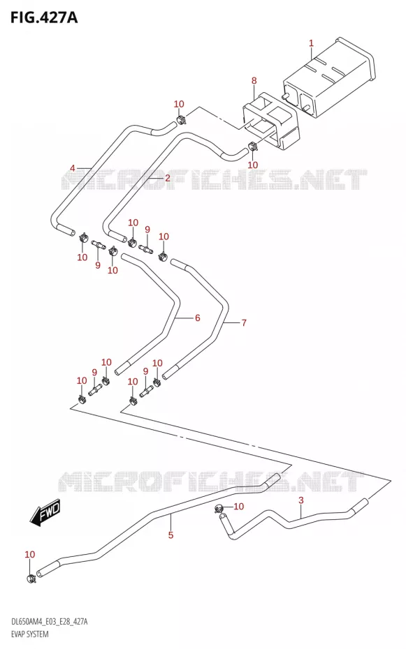 FUEL EVAP SYSTEM (DL650A:M4:E33) Suzuki MOTO 650 V-STROM 2024  DL650AM4