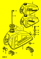 BENZINETANK (MODELE F/G/H E4,E15,E18,E21,E22,E25,E39) voor Suzuki DR 250 1987