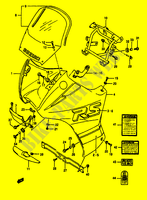 KUIP   ETIKETTEN (MODELE J 0JW,28V) voor Suzuki DR 650 1991
