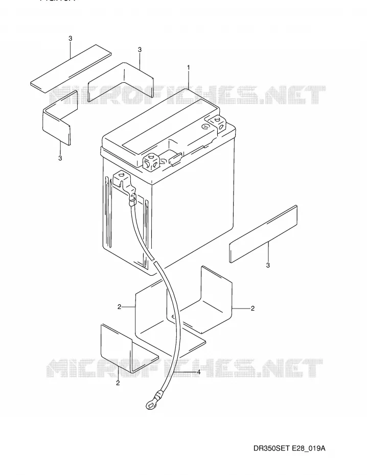 ACCU (MODELE R/S/T) Suzuki MOTO 350 DR 1992  DR350SN(E28)