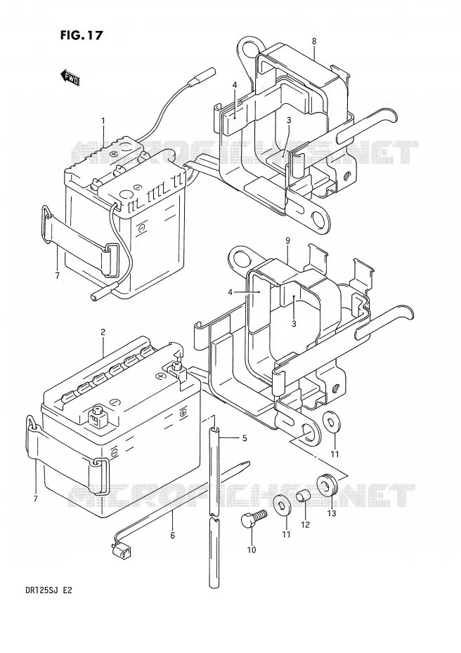 ACCU Suzuki MOTO 125 DR 1985  DR125SF(E2)