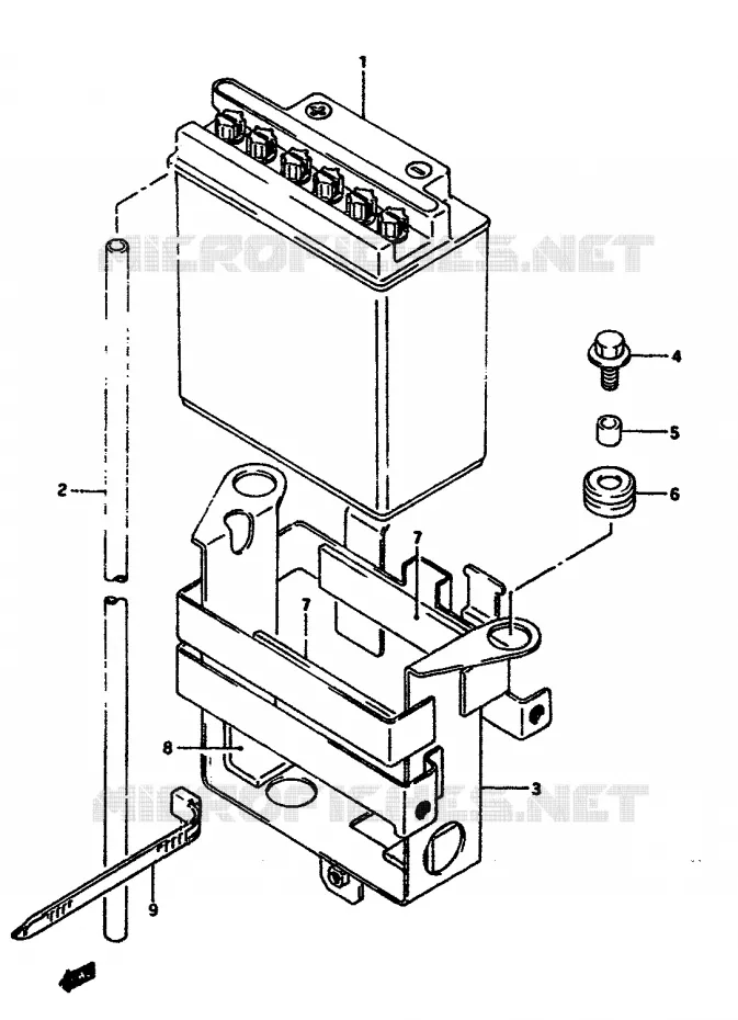ACCU Suzuki MOTO 650 DR 1991  DR650RSUM(L/M)