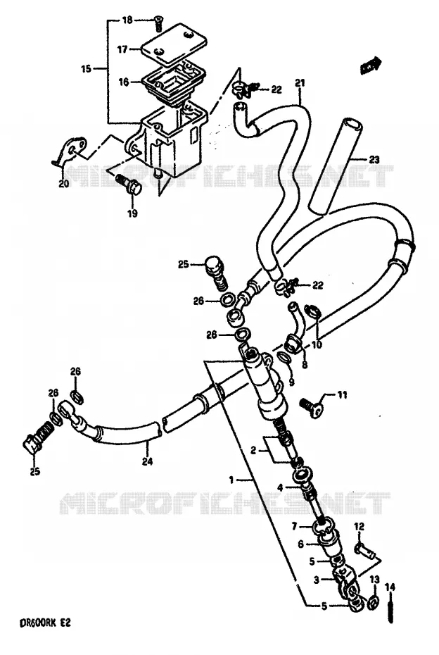 ACHTER HOOFDREMCILINDER (MODELE K) Suzuki MOTO 600 DR 1988  DR600RUJ(E2)