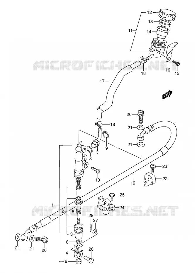 ACHTER HOOFDREMCILINDER Suzuki MOTO 250 DR 1995  DR250SES(E24)