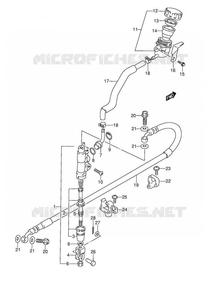 ACHTER HOOFDREMCILINDER Suzuki MOTO 350 DR 1992  DR350N(E3)