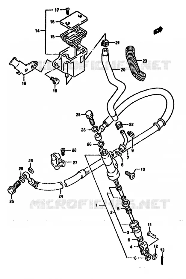 ACHTER HOOFDREMCILINDER Suzuki MOTO 650 DR 1994  DR650RR(N/P/R)