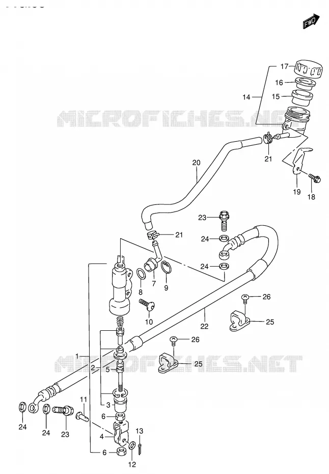 ACHTER HOOFDREMCILINDER Suzuki MOTO 650 DR 2001  DR650SEK1(E4)
