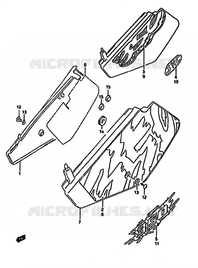 ACHTER KUIP  (DR350SHN/SHP/SHR) Suzuki MOTO 350 DR 1994  DR350SR(L/M/N/P/R)