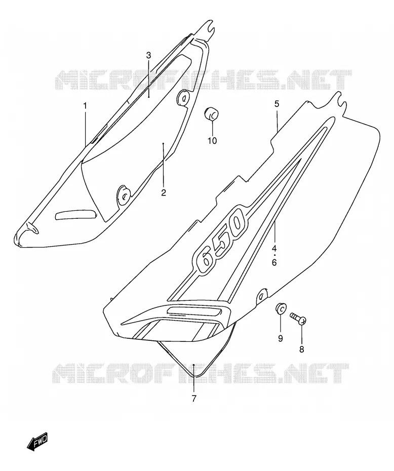 ACHTER KUIP  (MODELE K1) Suzuki MOTO 650 DR 2004  DR650SEK4(E4)